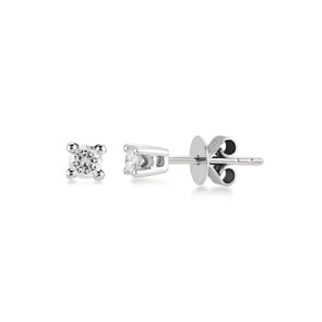 Stud Earrings 750/18 K White Gold with Diamond 0.20 ct H/si