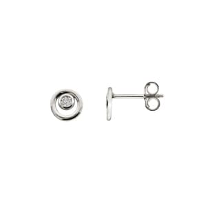 Ohrstecker 750/18 K Weissgold mit Diamanten 0.01ct. H/p1