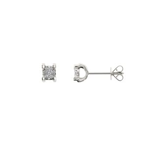 Ohrstecker 750/18 K Weissgold mit Diamanten 0.11 ct H/si