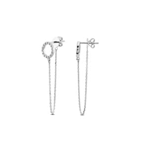 Clous d'oreilles or gris 750/18 ct avec diamants 0.13 ct H/si by CHRISTIAN