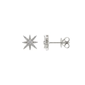 Ohrstecker 750/18 K Weissgold mit Diamanten 0.17 ct H/si, Sterne