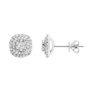 Ohrstecker 750/18 K Weissgold mit Diamanten 0.50ct H/si