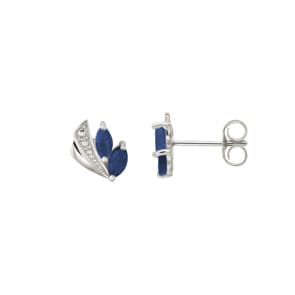 Ohrstecker 750/18 K Weissgold mit Saphir 0.47ct.