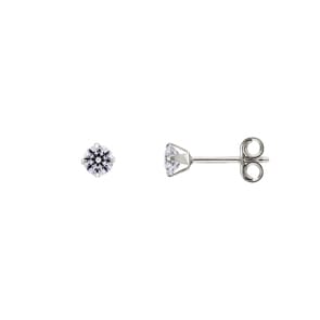 Ohrstecker 750/18 K Weissgold mit Zirkonia 4-Griff Ø 3.5mm