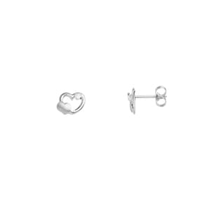 Ohrstecker 750/18 K Weissgold mit Zirkonia, Herzen
