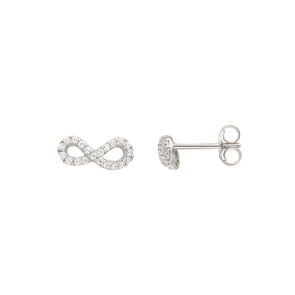 Ohrstecker 750/18 K Weissgold mit Zirkonia, Infinity