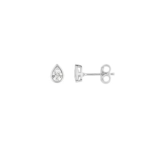 Ohrstecker 750/18 K Weissgold mit Zirkonia Tropfen