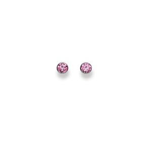 Ohrstecker 750/18 K Weissgold Ø 4.0mm mit Zirkonia rosa