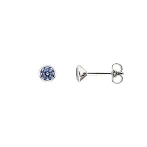 Ohrstecker 750/18 K Weissgold Ø 4.5mm mit Zirkonia blau