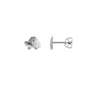 Clous d'oreilles or gris 750/18 ct, Tortue