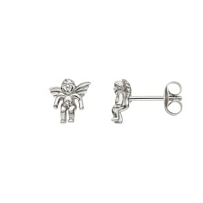Ohrstecker 750/18 K Weissgold, Schutzengel