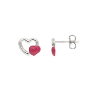 Ohrstecker 925 Silber mit Lack, Herz