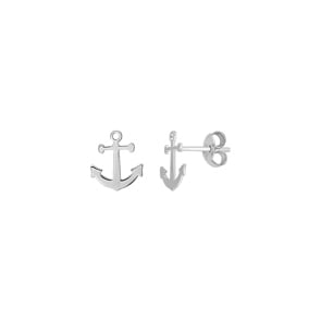 Ohrstecker 925 Silber rhodiniert, Anker