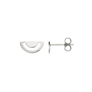 Ohrstecker 925 Silber rhodiniert, Halbkreis