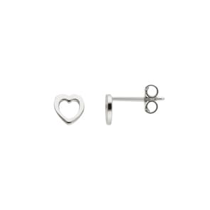 Ohrstecker 925 Silber rhodiniert, Herz