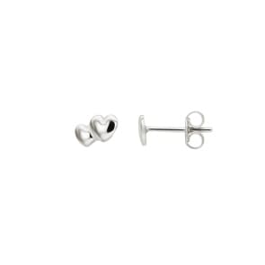 Ohrstecker 925 Silber rhodiniert, Herzen