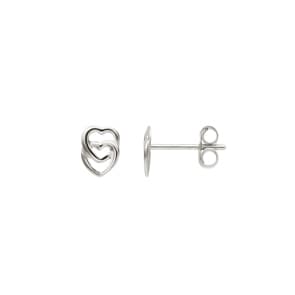 Ohrstecker 925 Silber rhodiniert, Herzen