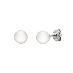 Ohrstecker 925 Silber rhodiniert mit Süsswasserzuchtperle Ø 6mm