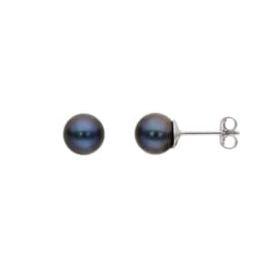 Ohrstecker 925 Silber rhodiniert mit Tahiti-Kulturperle Ø 7mm