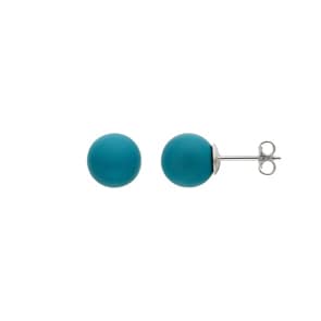 Ohrstecker 925 Silber rhodiniert mit Türkis Ø 9mm