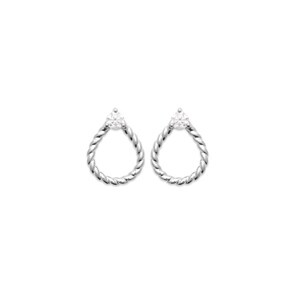 Clous d'oreilles Argent 925 Rhodie avec zircones