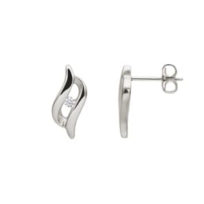 Ohrstecker 925 Silber rhodiniert mit Zirkonia