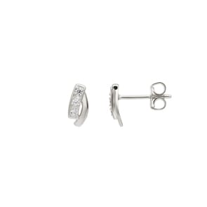 Ohrstecker 925 Silber rhodiniert mit Zirkonia