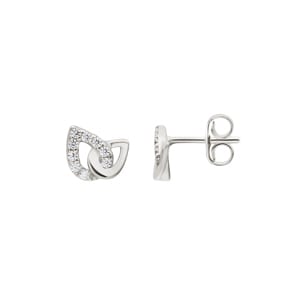 Ohrstecker 925 Silber rhodiniert mit Zirkonia