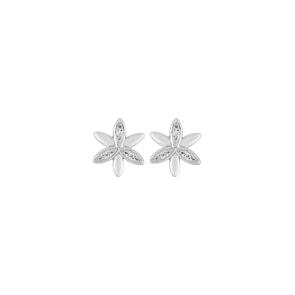 Ohrstecker 925 Silber rhodiniert mit Zirkonia, Blume