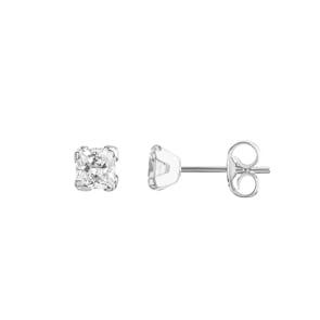 Ohrstecker 925 Silber rhodiniert mit Zirkonia carrée 5mm