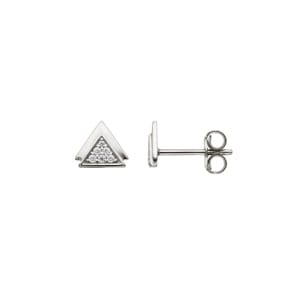 Ohrstecker 925 Silber rhodiniert mit Zirkonia, Dreieck