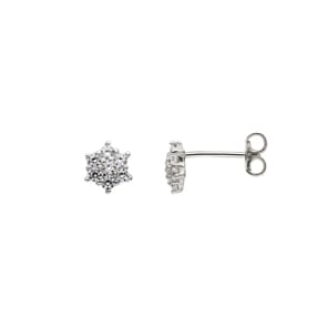 Ohrstecker 925 Silber rhodiniert mit Zirkonia pavé