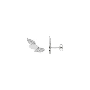 Ohrstecker 925 Silber rhodiniert mit Zirkonia pavé