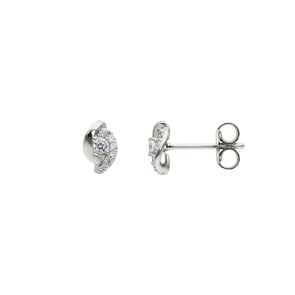Ohrstecker 925 Silber rhodiniert mit Zirkonia pavé