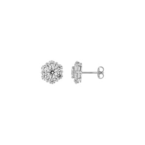 Ohrstecker 925 Silber rhodiniert mit Zirkonia pavé
