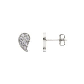 Ohrstecker 925 Silber rhodiniert mit Zirkonia pavé