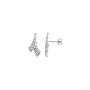 Ohrstecker 925 Silber rhodiniert mit Zirkonia pavé