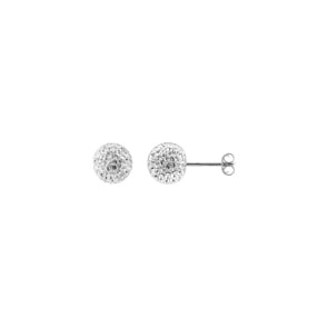 Ohrstecker 925 Silber rhodiniert mit Zirkonia pavé, Kugel