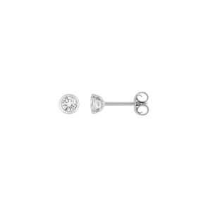 Ohrstecker 925 Silber rhodiniert mit Zirkonia rund Ø 3.5mm