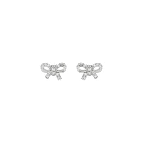 Ohrstecker 925 Silber rhodiniert mit Zirkonia, Schleife