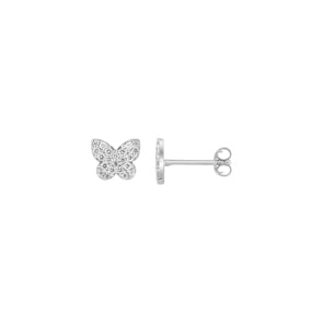 Ohrstecker 925 Silber rhodiniert mit Zirkonia, Schmetterling