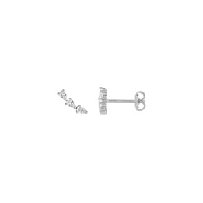 Ohrstecker 925 Silber rhodiniert mit Zirkonia, Trilogie
