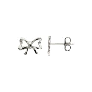 Ohrstecker 925 Silber rhodiniert, Schleife