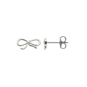 Ohrstecker 925 Silber rhodiniert, Schleife