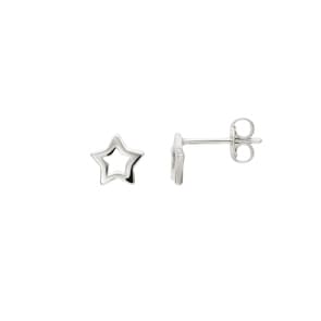 Ohrstecker 925 Silber rhodiniert, Stern