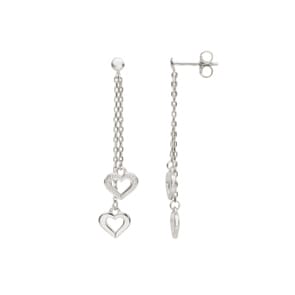 Ohrstecker mit Anhänger 925 Silber, Herzen