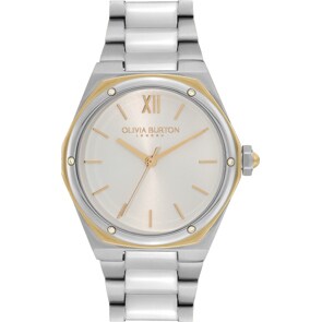 Olivia Burton Sports Luxe Hexa Blanc, Or Et Argent 33mm