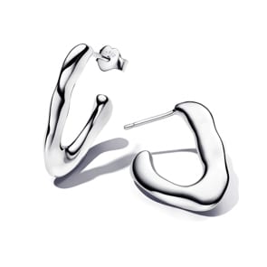 Pandora Essence Organisch Geformte Offene Ohrringe in V-Form 925 Silber