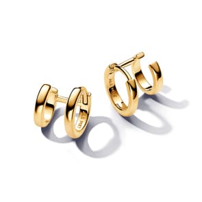 Pandora Gold Essence Doppelte Huggie-Kreolen-Ohrringe