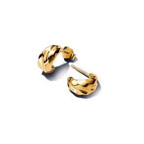 Pandora Gold Essence Gewellte Offene Creolen-Ohrringe